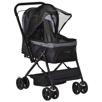 Hondenbuggy voor kleine honden en katten | Kleur: Zwart | Afmetingen: 52x76.5x95 cm