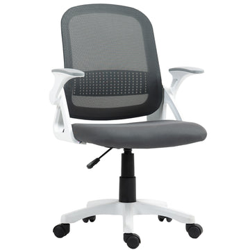 Mesh bureaustoel met klapbare armleuningen | Kleur: Grijs | Afmetingen: 57,5x60x91-101 cm