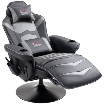 Massagestoel TV-stoel met warmte en vibratie | Kleur: Grijs | Afmetingen: 79.5x82.5x111.5 cm