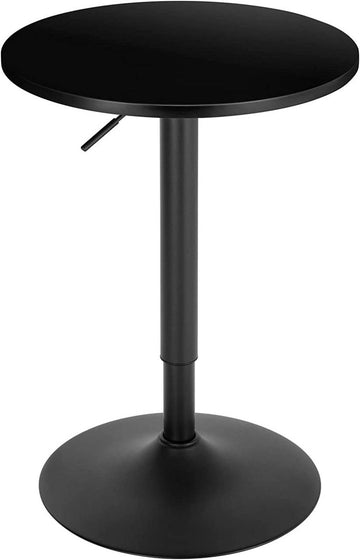 Ronde bartafel in hoogte verstelbaar MDF metaal | Zwart | 52x52x69,5-91,5 cm