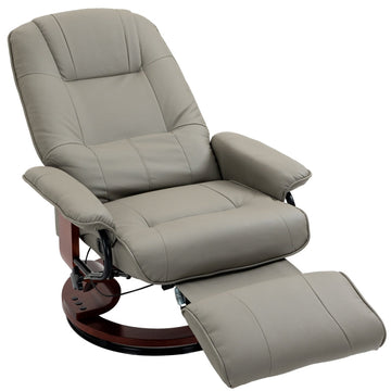 Draaifauteuil met verstelbare voetensteun | Kleur: Grijs | Afmetingen: 87x78x100 cm