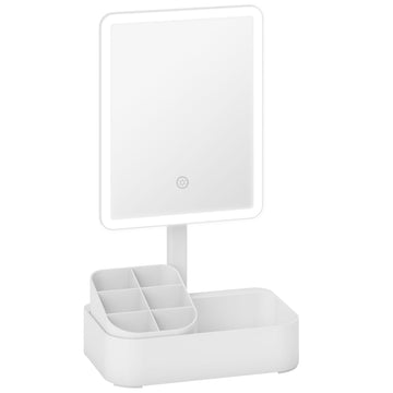 LED-make-upspiegel met verlichting, oplaadbaar | Kleur: Wit | Afmetingen: 22x13.8x38 cm