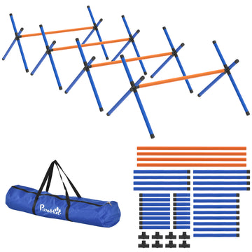 4-delig honden agility set met horden | Kleur: Oranje | Afmetingen: 87x56x41 cm