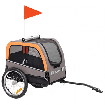 Hondenfietskar voor honden tot 20 kg | Kleur: Oranje | Afmetingen: 57,5x127,5x75,5 cm