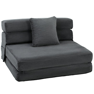 2-in-1 Vloerstoel en Slaapfauteuil | Kleur: Donkergrijs | Afmetingen: 100x76x62 cm