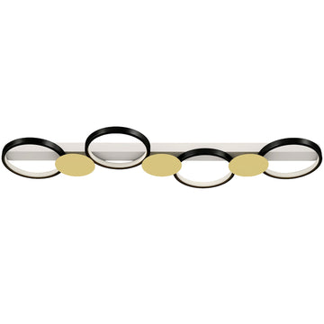 LED plafondlamp 38W met 4 lichtpunten | Kleur: Zwart, goud | Afmetingen: 31x100x7 cm