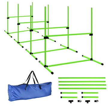 4-delige honden agilityset | Kleur: Groen | Afmetingen: 99x65x94 cm