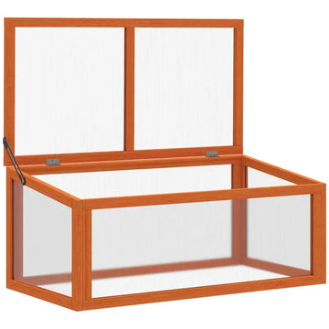 Mini-kas voor planten - Houten kweekkas | Kleur: Oranje | Afmetingen: 46x90x40 cm