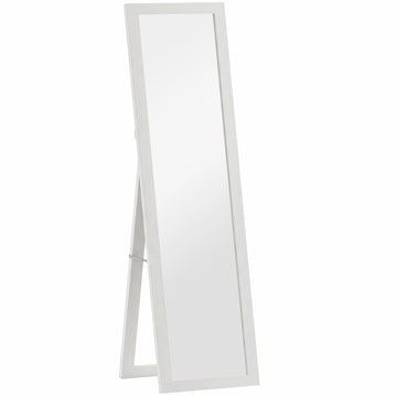 Staande spiegel - Ganzelichaamspiegel met standaard | Kleur: Wit | Afmetingen: 37x3,8x157 cm