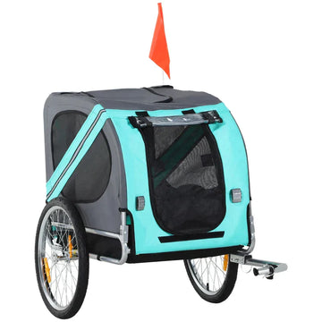 Hondenfietskar voor honden | Kleur: Lichtblauw en grijs | Afmetingen: 73x130x90 cm