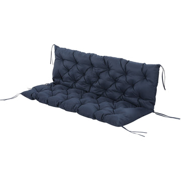 Tuinbankkussen met bevestigingsbanden | Kleur: Blauw | Afmetingen: 150x98x8 cm