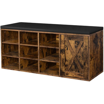 Schoenenrek - schoenenkast - 11 paar schoenen - bank - 110 x 30 x 48 cm
