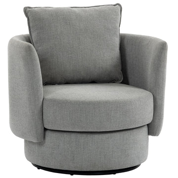 Draaifauteuil 360° met kussen - Lichtgrijs | Kleur: Lichtgrijs | Afmetingen: 85x79x84 cm