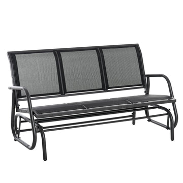 Schommelbank - Tuinbank met schommelfunctie | Kleur: Zwart | Afmetingen: 151x75x85 cm