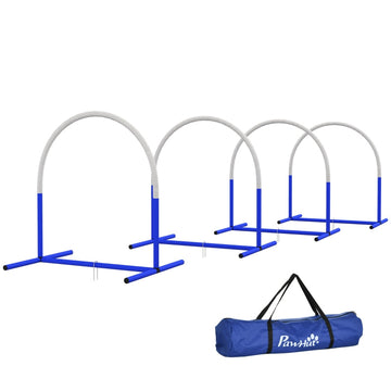 Honden agilityset - Hondentrainingsset | Kleur: Blauw/Wit | Afmetingen: 64x88x95 cm
