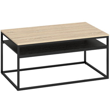Salontafel met opbergruimte | Kleur: Eiken | Afmetingen: 100x59,8x47 cm
