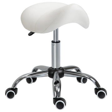 Ergonomische zadelkruk - verstelbare werkkruk | Kleur: Wit | Afmetingen: 52x53x49-61 cm