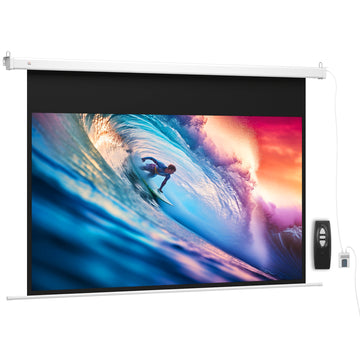 Elektrisch beamer scherm 120 inch 16:9 HD 4K | Kleur: Wit | Afmetingen: 8x293x193 cm