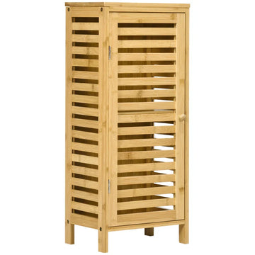 Bamboe badkamerkast - Smalle opbergkast | Kleur: Natuurlijk hout | Afmetingen: 19,9x30x70 cm