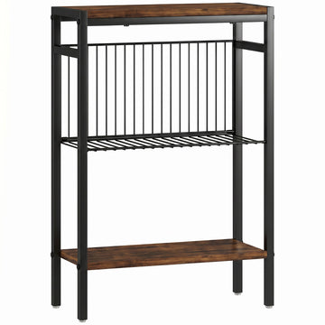 Bijzettafel 3 planken | Kleur: Rustiek bruin | Afmetingen: 43x18x62,5 cm