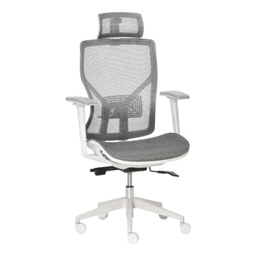 Verstelbare ergonomische bureaustoel | Kleur: Grijs | Afmetingen: 67x65x120-128 cm