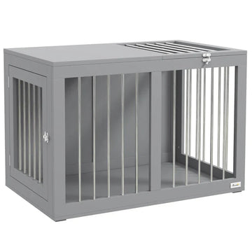 Hondenbench voor middelgrote honden - Hondenkooi | Kleur: Grijs | Afmetingen: 50x80x56.5 cm