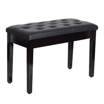 Pianokruk met opbergruimte - Pianobank | Kleur: Zwart | Afmetingen: 36x76x50 cm