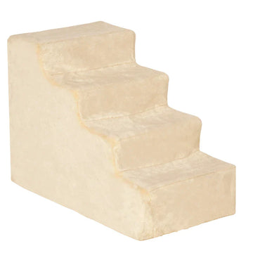 Hondentrap voor huisdieren - Opvouwbare trap en ramp | Kleur: Beige | Afmetingen: 35x60x44 cm