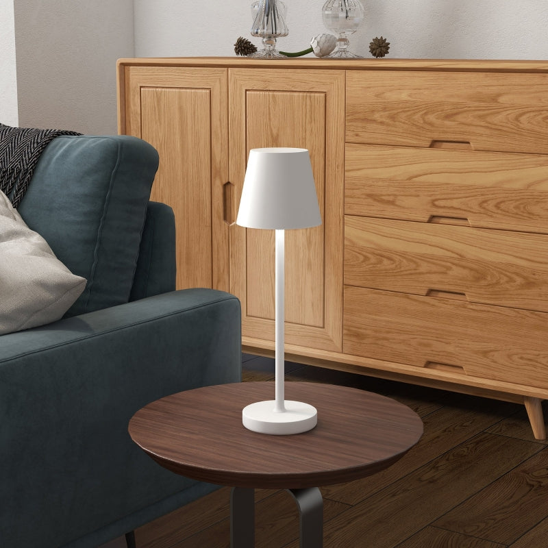 LED tafellamp - Oplaadbaar, draadloos, 3 lichtkleuren | Kleur: Wit | Afmetingen: 11.2x11.2x36.5 cm