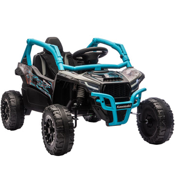 12V kinderauto voor offroad, blauw met afstandsbediening | Kleur: Blauw | Afmetingen: 64x100x56 cm