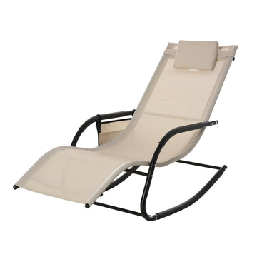 Schommelstoel voor buiten - Tuinschommelstoel | Kleur: Beige | Afmetingen: 62x150x88 cm