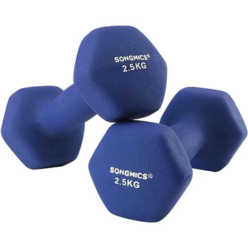 Set dumbbells - 2,5 kg per dumbbell - blauwe gewichten - 2 stuks