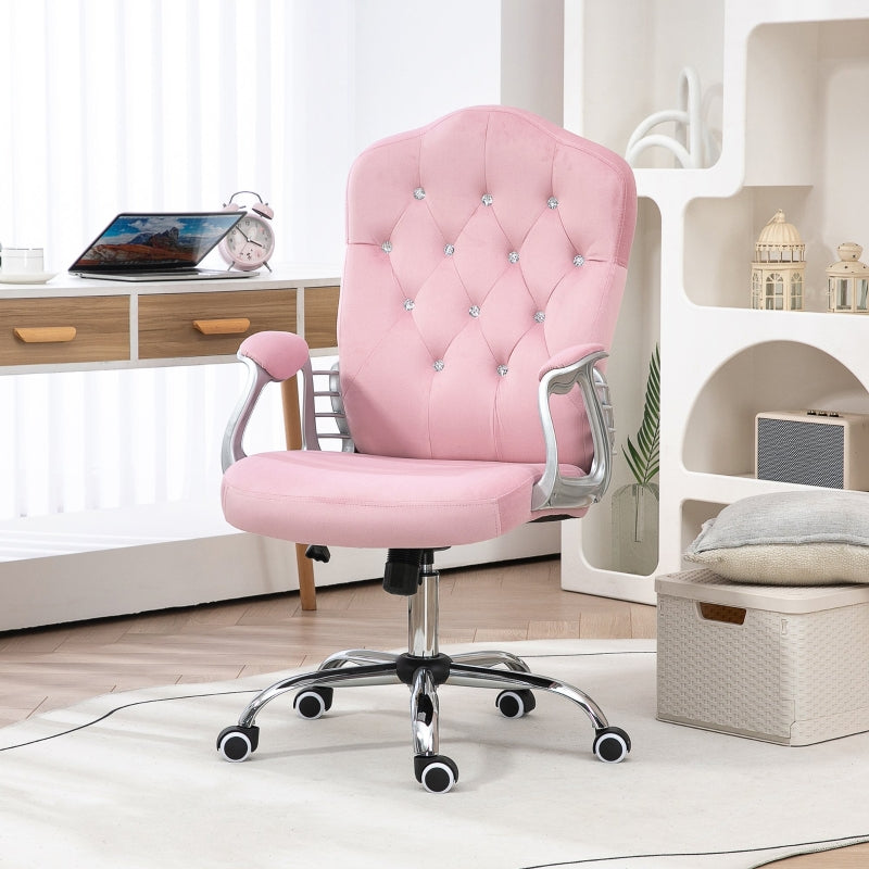 Ergonomische bureaustoel met ligfunctie | Kleur: Roze | Afmetingen: 61x61x104-114 cm