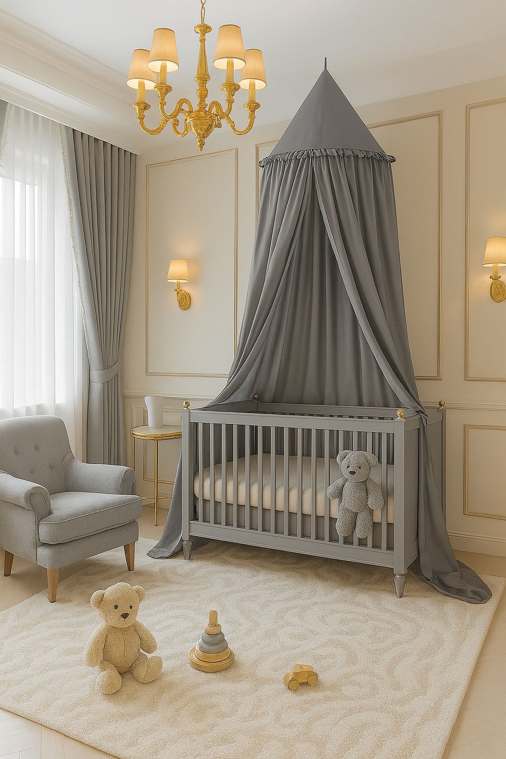 Hängande baldakin för barnrum - bomullsbaldakin - säker och OEKO-TEX®-certifierad