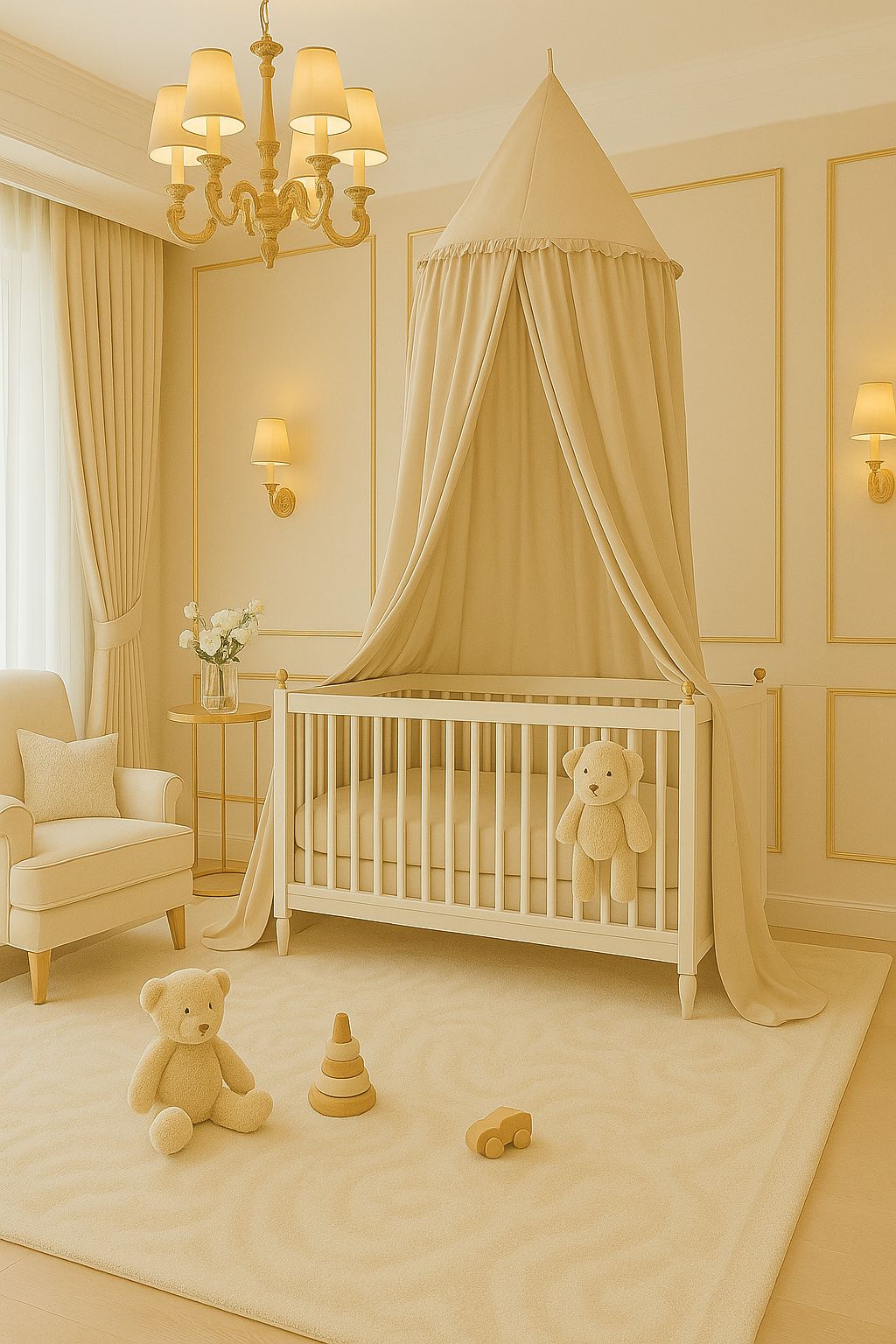 Himmelssäng för barnrum – bomullshimlad – skyddar mot ljus och ljud – OEKO-TEX®