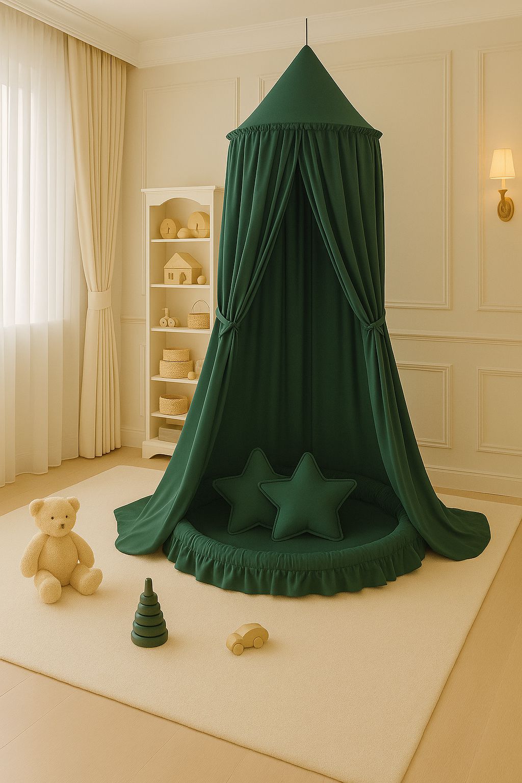 Bedhemel kinderkamer - katoenen hemel - OEKO-TEX® gecertificeerd, beschermt tegen licht