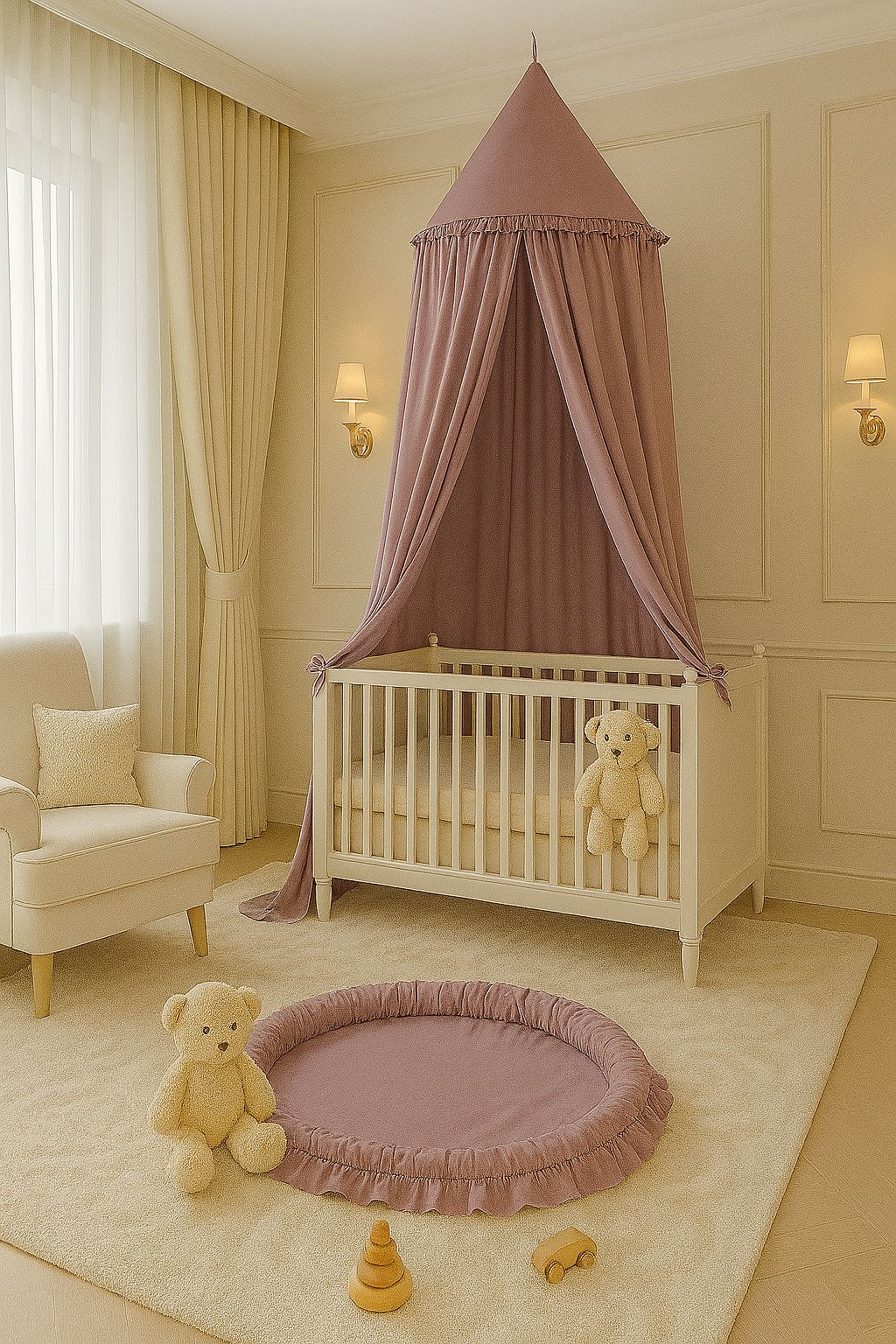 Bomullsbaldakin för barnrum - baldakinstält - mysig atmosfär och OEKO-TEX-certifierad