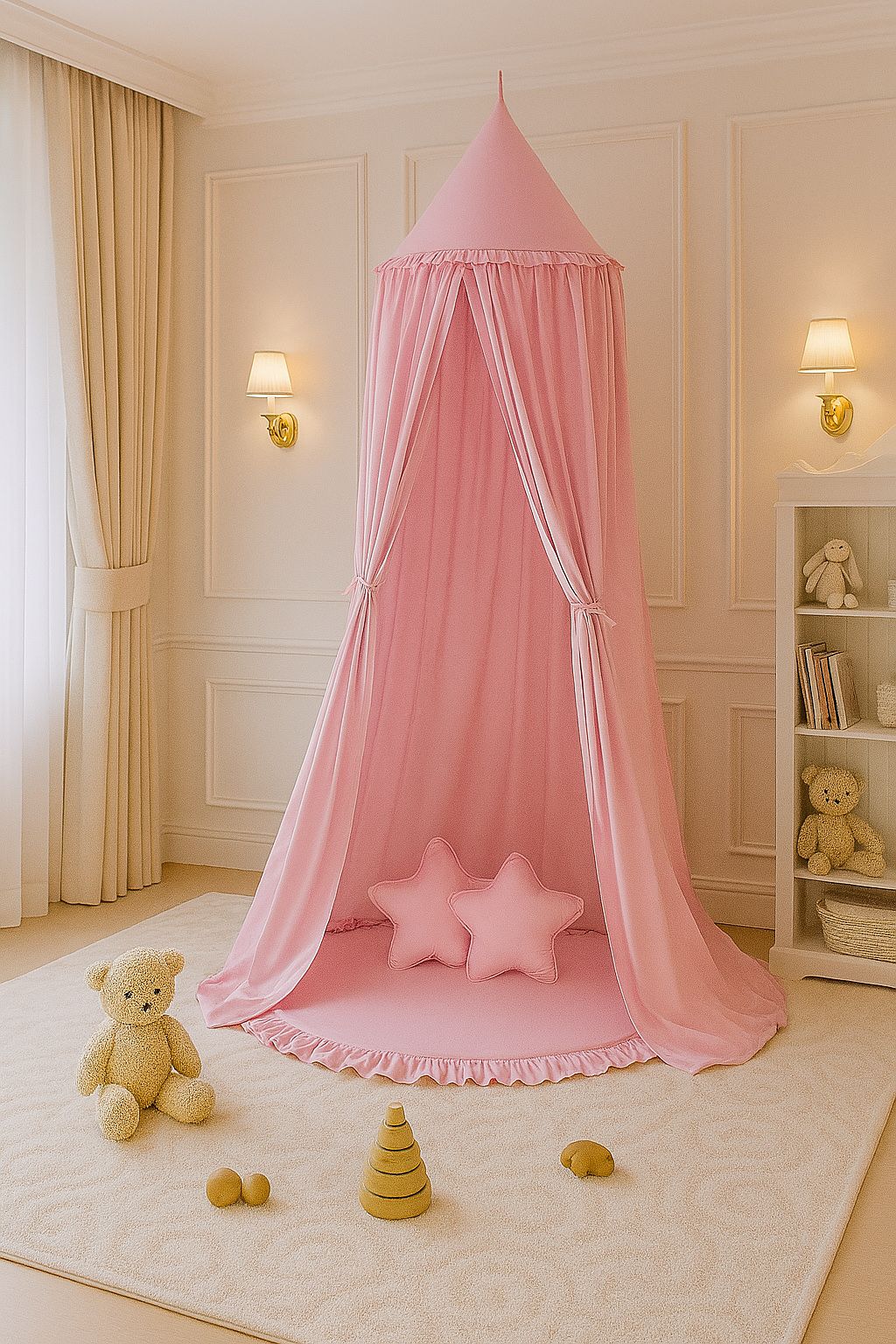 Hängande baldakin för barnrum - bomullsbaldakin - barnsäker och atmosfärisk skydd