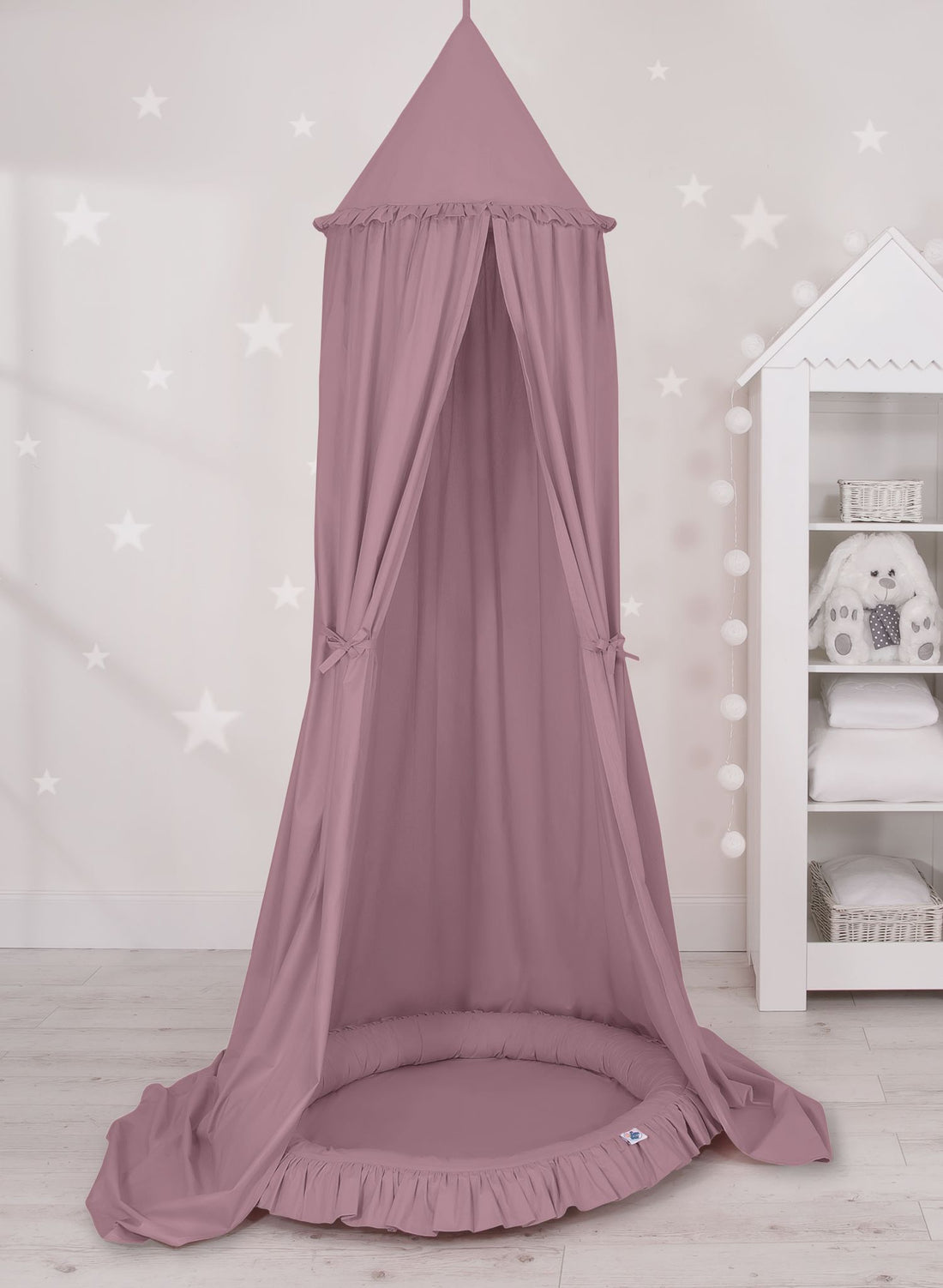 Hängande baldakin och babynestset - spjälsängsdekoration - Oeko-Tex bomull, tvättbart överdrag