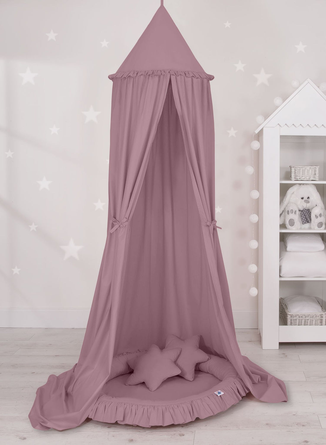 Hängande baldakinset för barnrum - baldakin - bomull - näste med kappa - extra säker