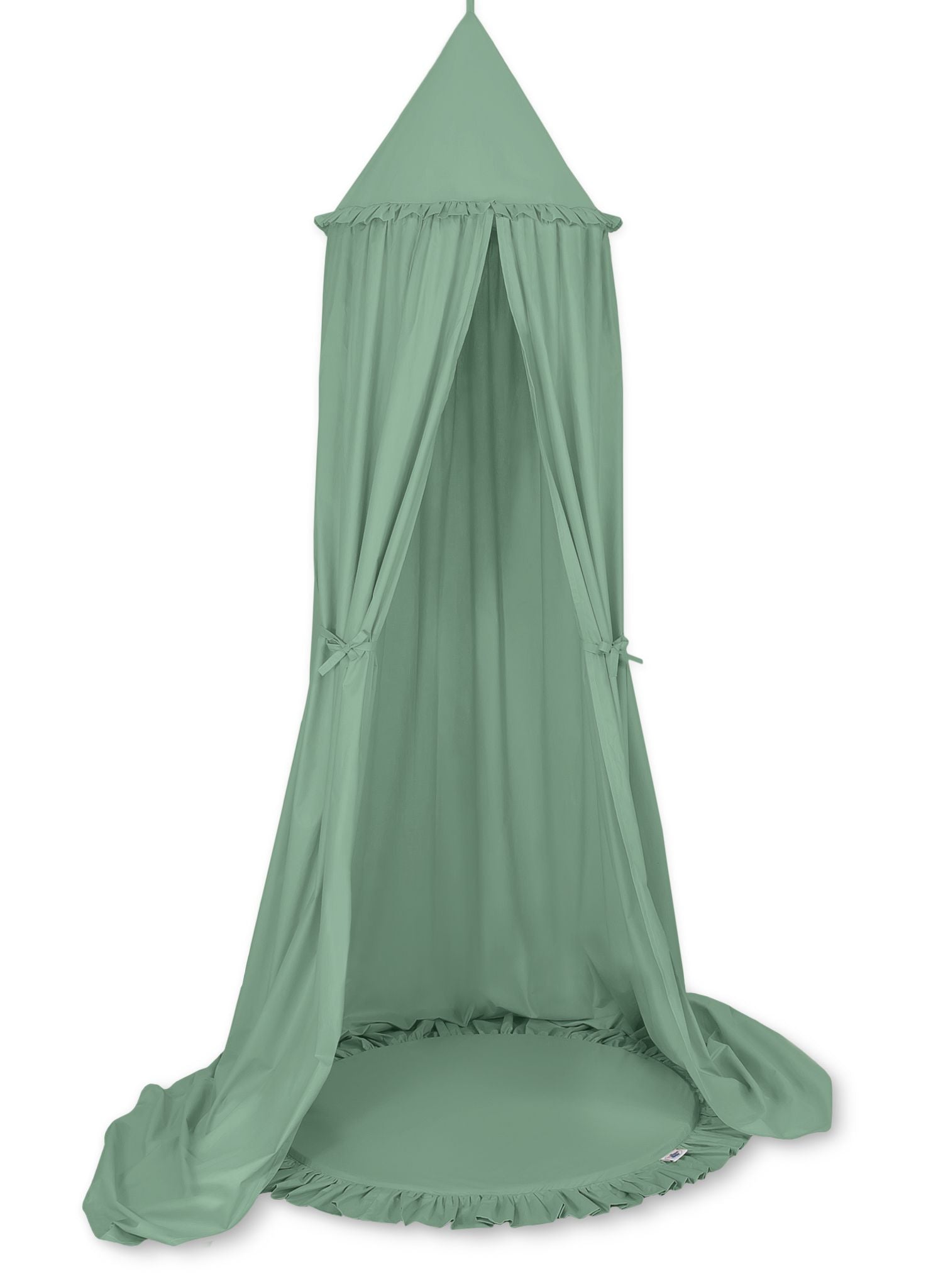 Hängande baldakin + lekmatta set - Baldakin - Tyst barnrum, 100% bomull, pastellgrön