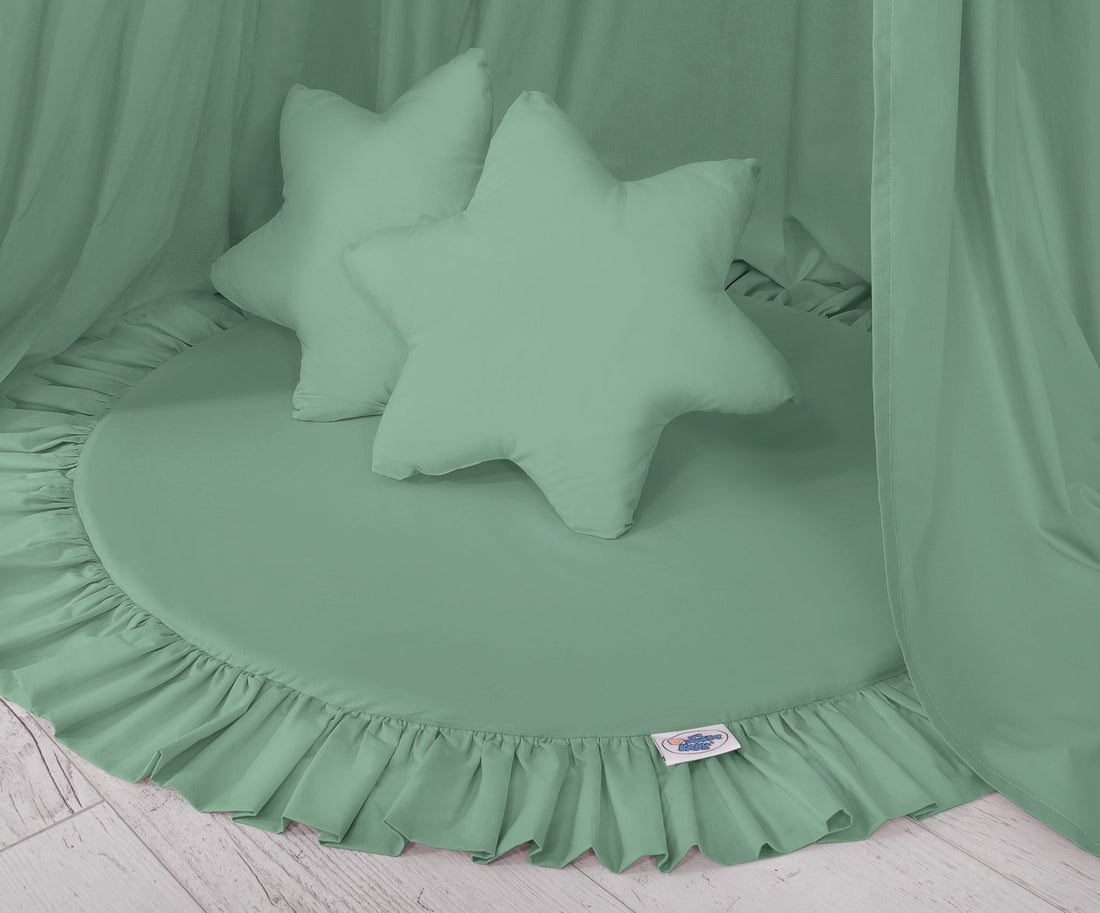 Hängande baldakin, lekmatta och kuddset – barnrumsinredning – Oeko-Tex bomull