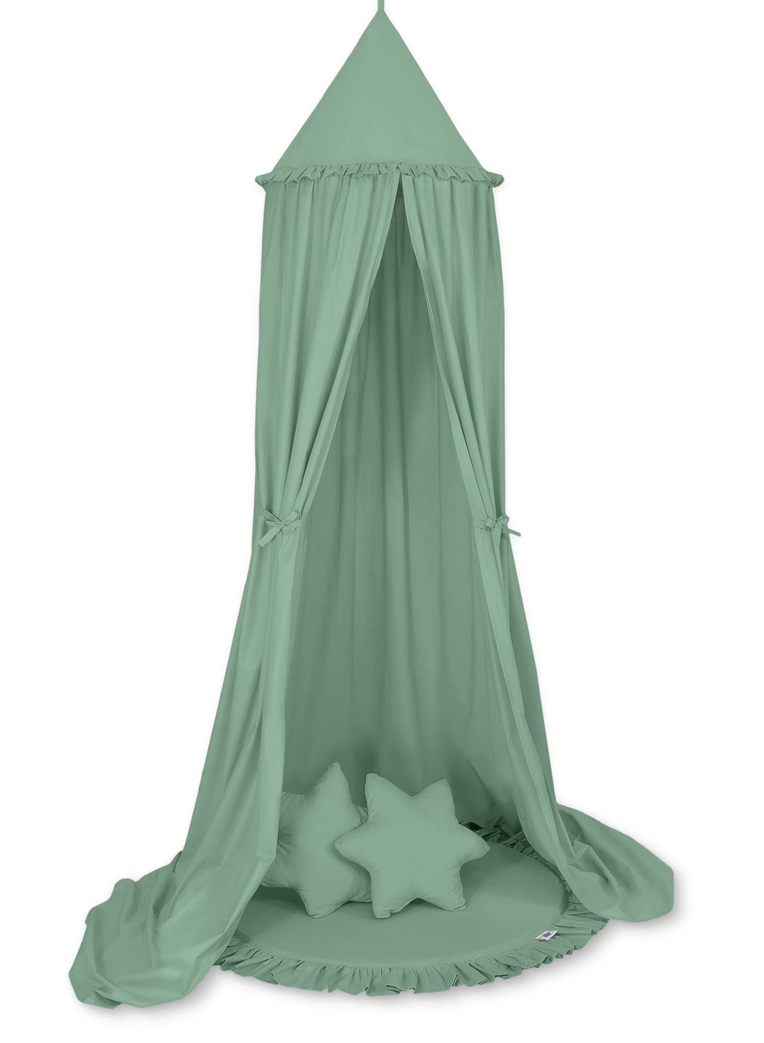 Hängande baldakin, lekmatta och kuddset – barnrumsinredning – Oeko-Tex bomull