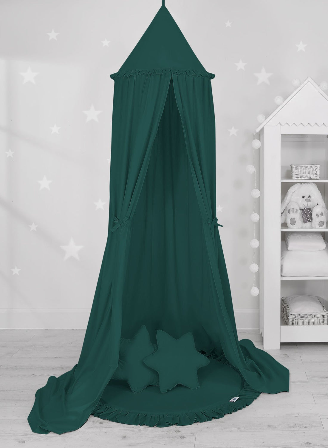 Hängande baldakinset - himmelsäng - mjuk lekmatta och kuddar, Oeko-Tex-certifierad bomull