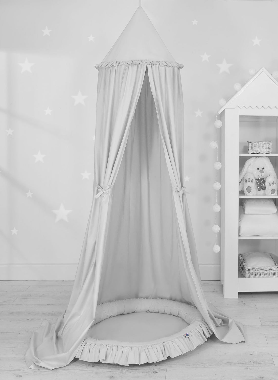 Hängande baldakinset för barnrum - himmelssäng - bomull, extra komfort och ljudisolering