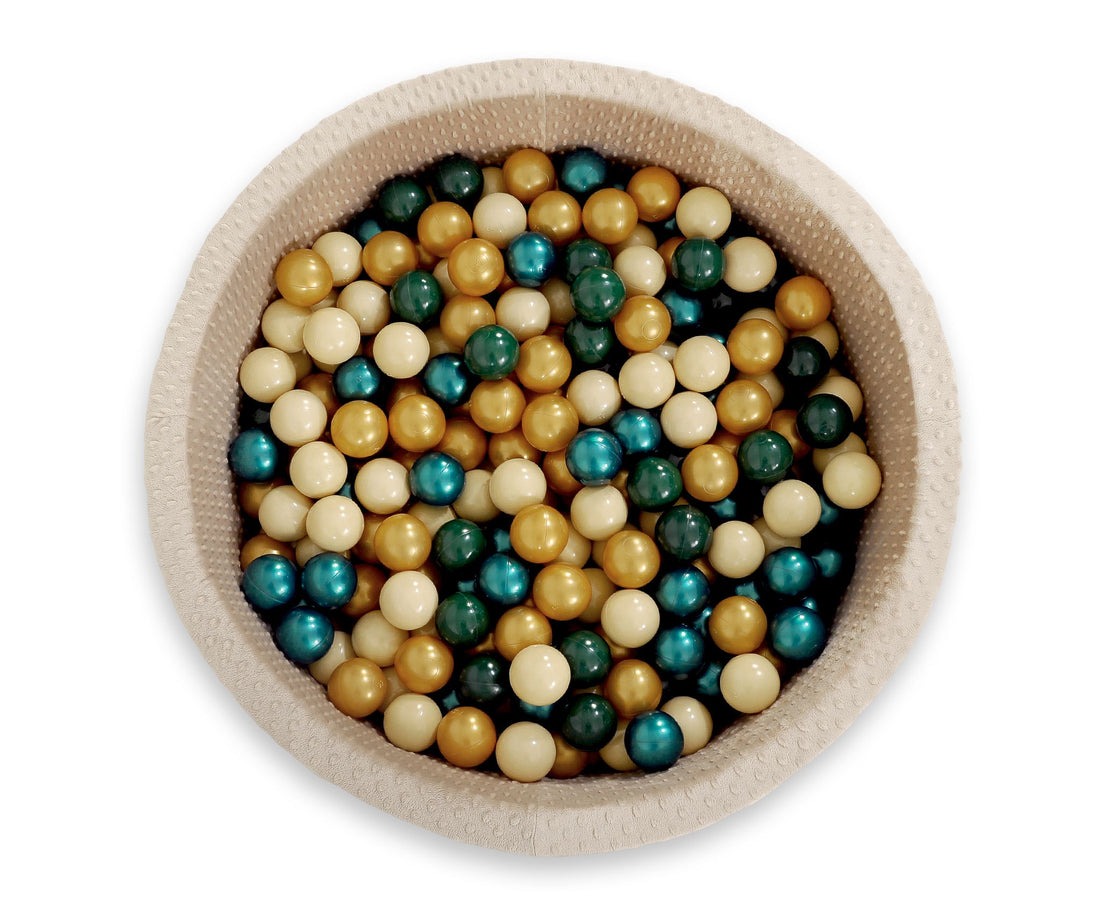 Ballenzwembad, speelbad, stimuleert hand-oog coördinatie - Minky fleece - 300 ballen - beige