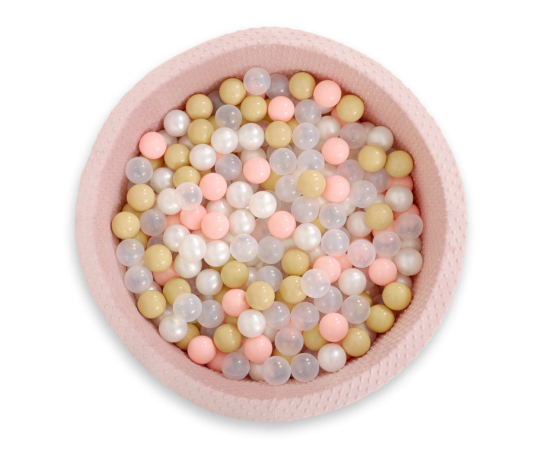 Plastbollar, lekbollar - barnsäkra och flexibla - set med 50 delar - blush