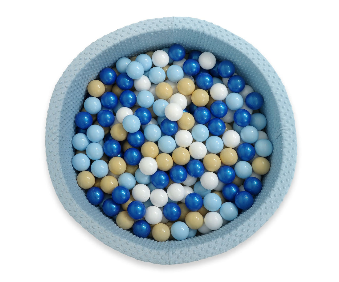 Plastbollar till bollhav - Lekbollar - Barnsäkra &amp; Flexibla - 50 bitar - Pärlblå