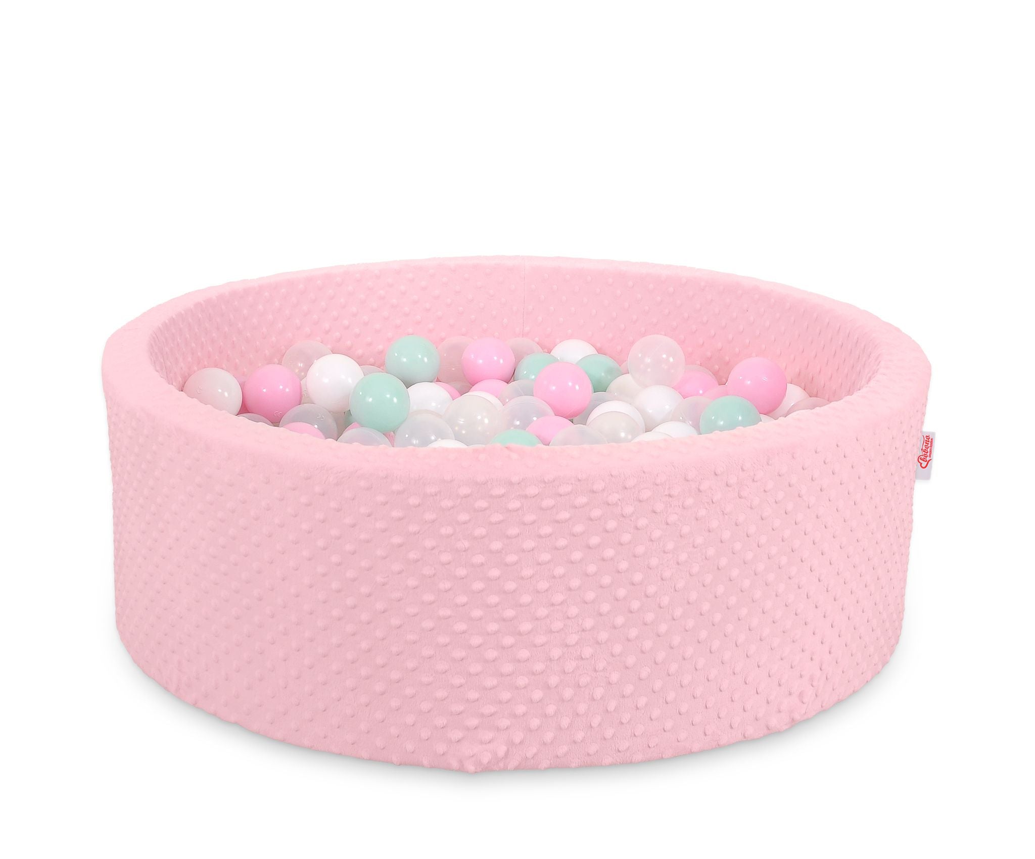 Ballenzwembad, speelbad, veilig en zacht schuim - 200 ballen - roze - Minky fleece hoes