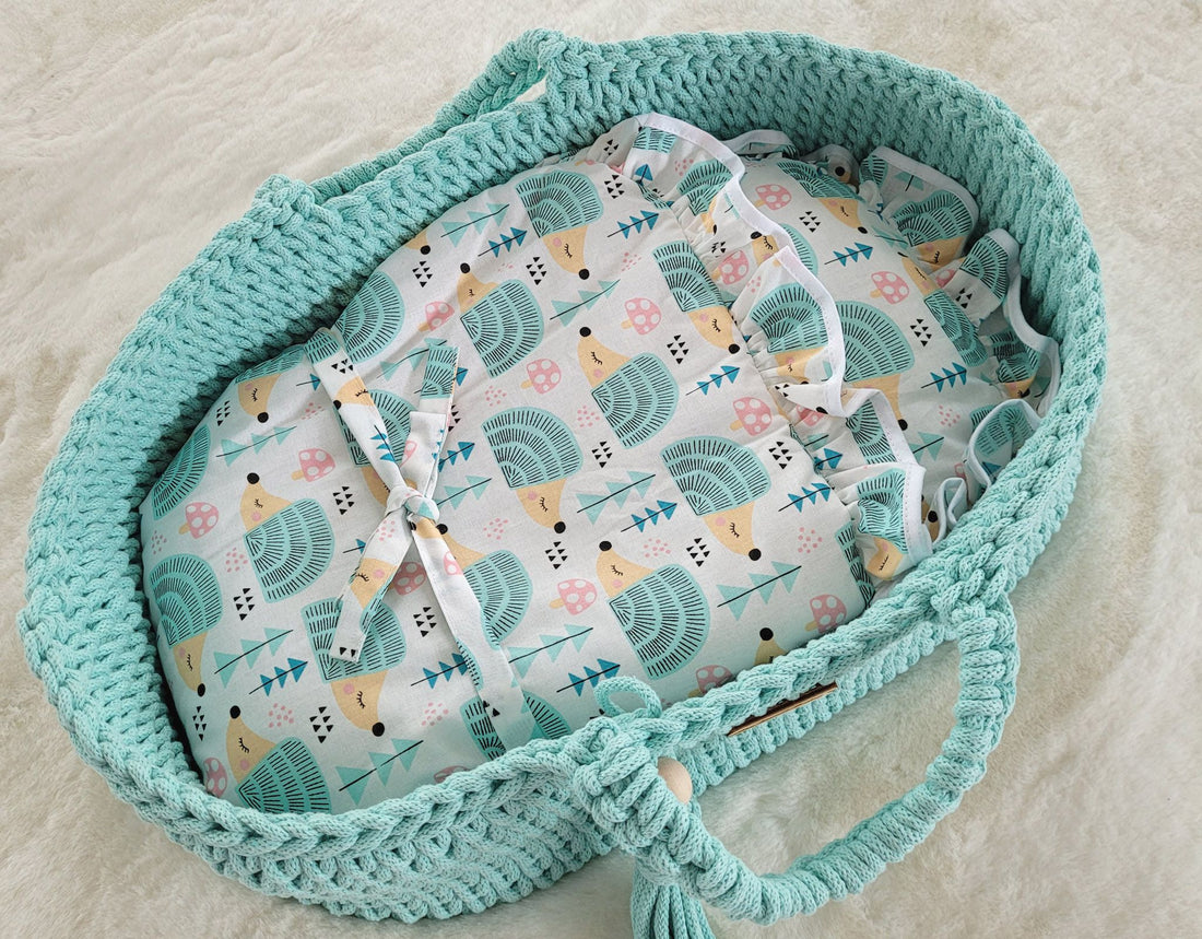 Babypop inbakerdeken - poppendeken - hypoallergeen katoen, handgemaakt, met strik